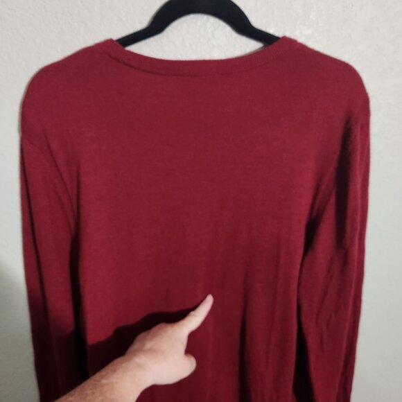 Express Sweater Mens XL Red Merino Wool Blend Crewneck - Picture 5 of 16
